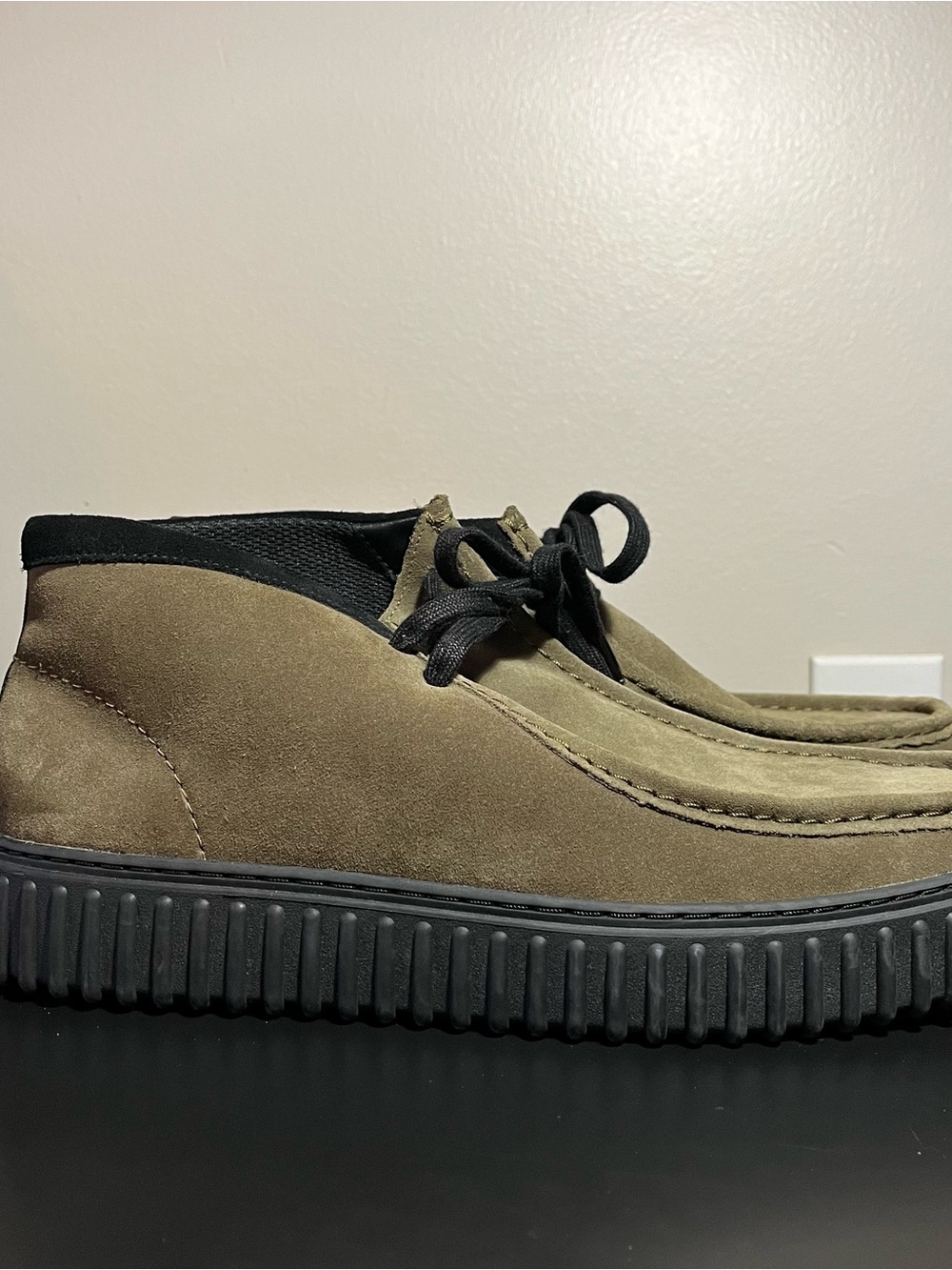 Size 11.5 - CLARKS TORHILL HI DARK OLIVE SUEDE